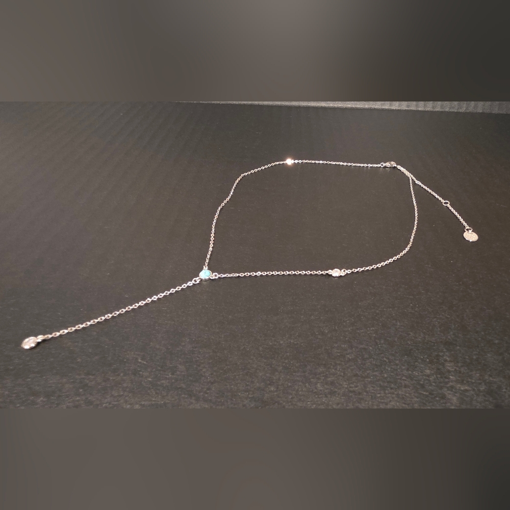 Pura Vida Silver Necklace with Heart and Blue Charm